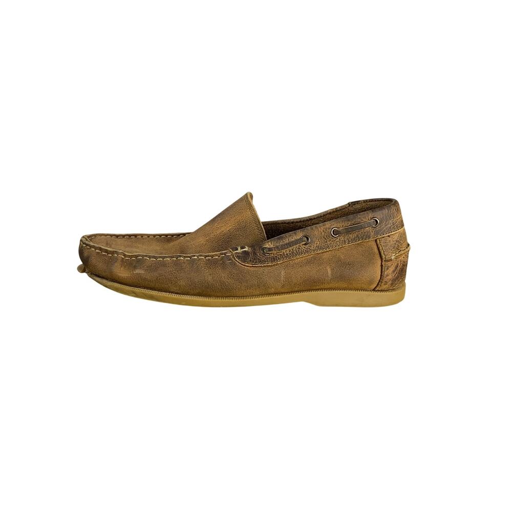 Bed Stu Distressed Leather Loafers Mens Size 12 Rustic Moc Toe Slip On Shoes